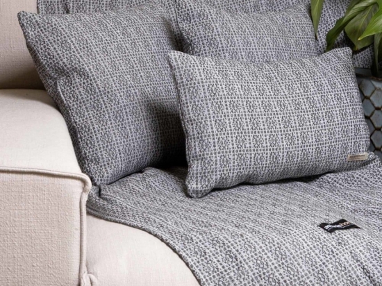 Ριχτάρι Onia Anthracite-Grey Aslanis Home Τετραθέσιο 180x350cm Βαμβάκι-Polycotton