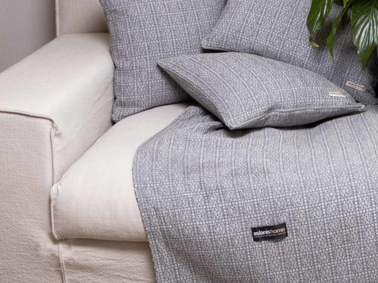 Ριχτάρι Onia Grey-Silver Aslanis Home Τριθέσιο 180x300cm Βαμβάκι-Polycotton