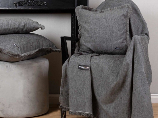 Ριχτάρι Plain 4 Seasons Grey Aslanis Home Διθέσιο 180x250cm Βαμβάκι-Πολυέστερ