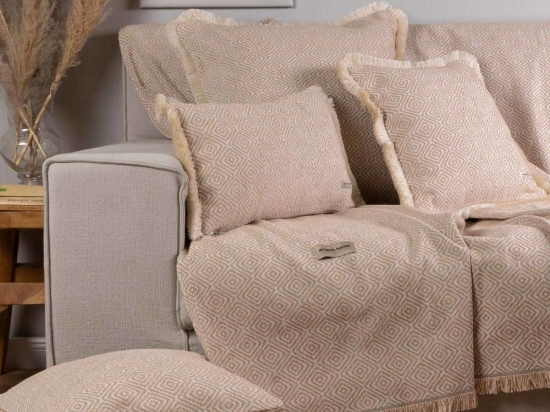 Ριχτάρι Panion Ecru-Beige Aslanis Home Τετραθέσιο 180x350cm Βαμβάκι-Polycotton