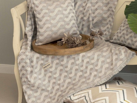 Ριχτάρι Pinovo Beige-Sand Aslanis Home Τριθέσιο 180x300cm Βαμβάκι-Πολυέστερ
