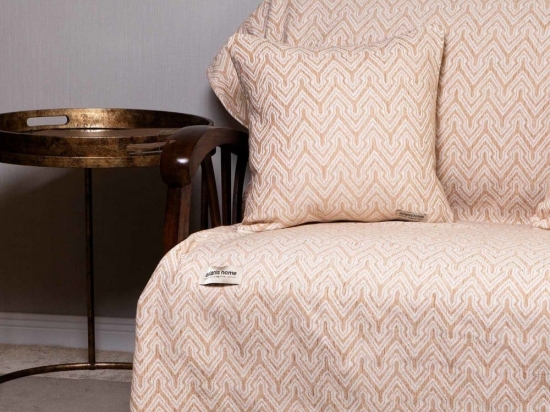 Ριχτάρι Tymfi Beige-Ecru Aslanis Home Πολυθρόνα 180x180cm Βαμβάκι-Polycotton