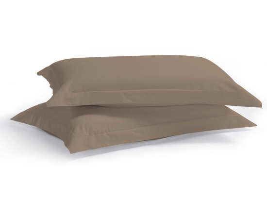 Μαξιλαροθήκες Satin Plain (Σετ 2τμχ) Brown-Olive Aslanis Home 50Χ70 100% Βαμβακοσατέν