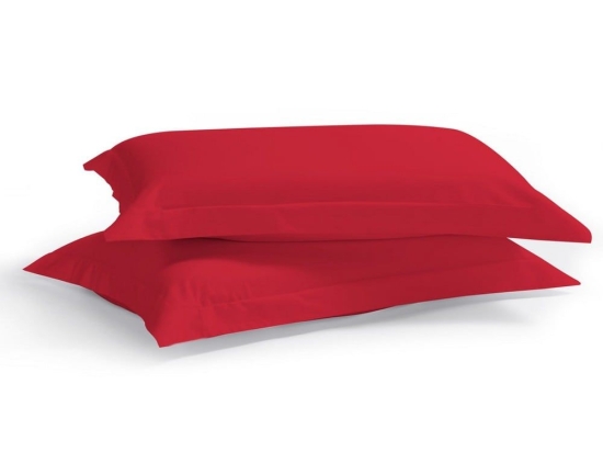Μαξιλαροθήκες Satin Plain (Σετ 2τμχ) Red Aslanis Home 50Χ70 100% Βαμβακοσατέν