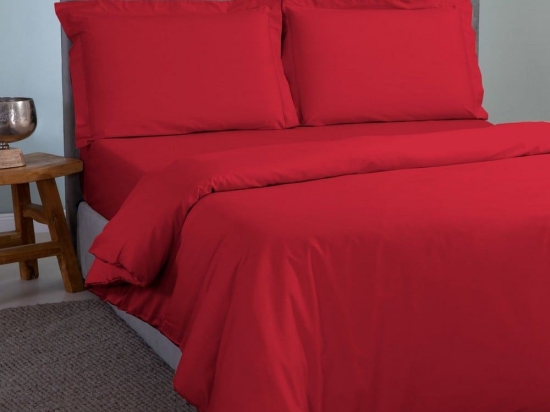 Παπλωματοθήκη Satin Plain Red Aslanis Home King Size 260x240cm 100% Βαμβακοσατέν