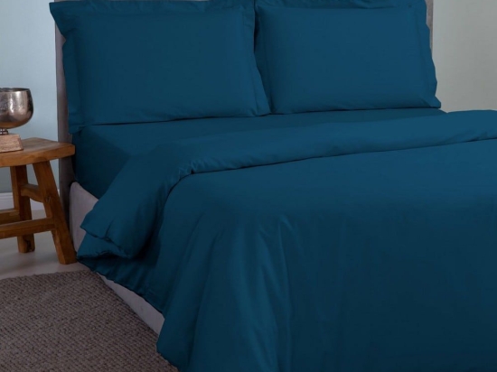 Παπλωματοθήκη Satin Plain Dark Blue Aslanis Home Ημίδιπλο 160x220cm 100% Βαμβακοσατέν
