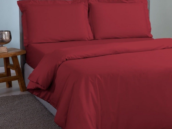 Παπλωματοθήκη Satin Plain Bordo Aslanis Home Ημίδιπλο 160x220cm 100% Βαμβακοσατέν