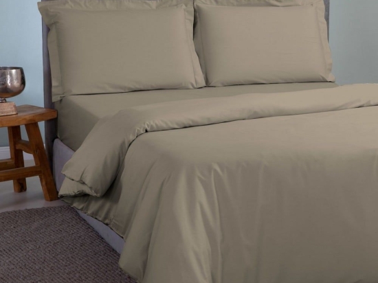 Παπλωματοθήκη Satin Plain Green-Olive Aslanis Home Υπέρδιπλο 220x240cm 100% Βαμβακοσατέν
