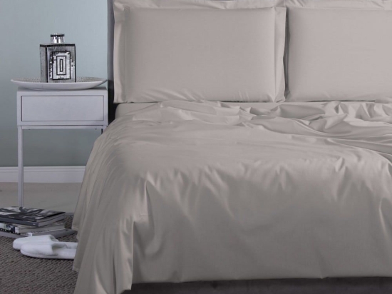 Σεντόνι Satin Plain Storm Grey Aslanis Home King Size 260x265cm 100% Βαμβακοσατέν