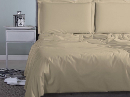 Σεντόνι Satin Plain Beige-Sand Aslanis Home Ημίδιπλο 170x270cm 100% Βαμβακοσατέν