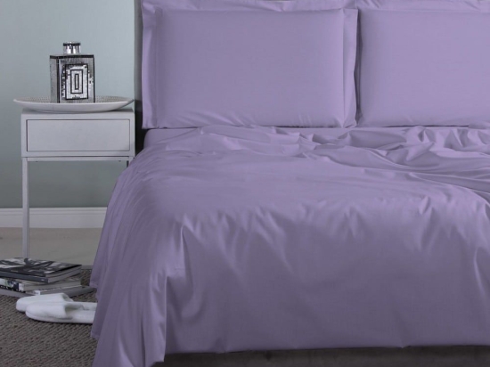 Σεντόνια Satin Plain (Σετ 4τμχ) Mauve Aslanis Home Υπέρδιπλο 250x270cm 100% Βαμβακοσατέν