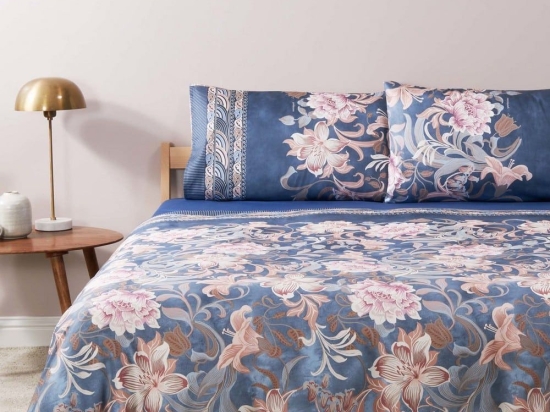 Παπλωματοθήκη Verona (Σετ 4τμχ) Blue Raf Bassetti Υπέρδιπλo 250x210cm 100% Βαμβακοσατέν