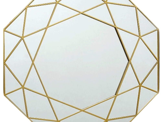 Καθρέπτης Τοίχου KM893 54,5x54,5x2,5cm Gold Πλαστικό