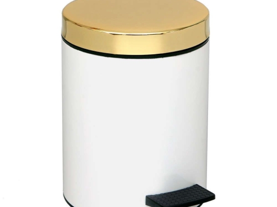 Κάδος Απορριμμάτων 5lt 05-106-003 White-Gold Pam Co Ανοξείδωτο Ατσάλι
