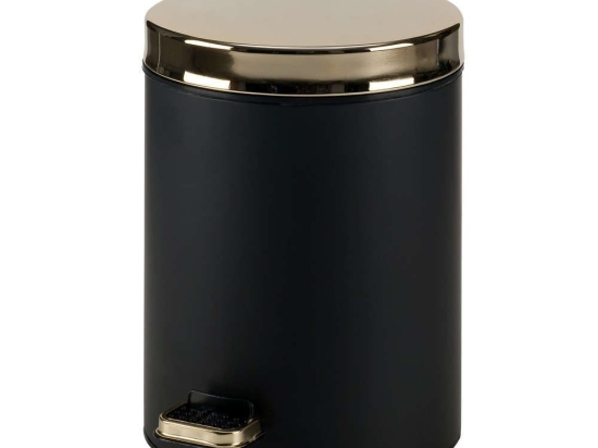 Κάδος Απορριμμάτων 5lt 05-105-403 Classic Black-Gold Pam Co Ατσάλι,Πλαστικό
