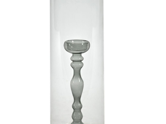 Κηροπήγιο - Ρεσώ Hurricane S L11xW11xH29cm B0819600 Grey Serax Γυαλί