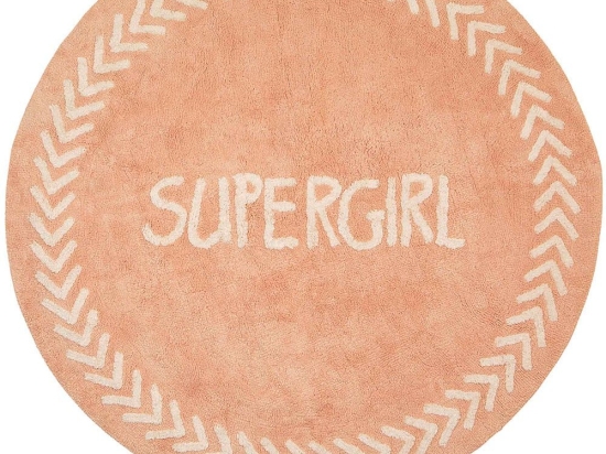 Χαλί Παιδικό LLR01 BR75142 Supergirl Pink Baby Adventure 150X150cm Round