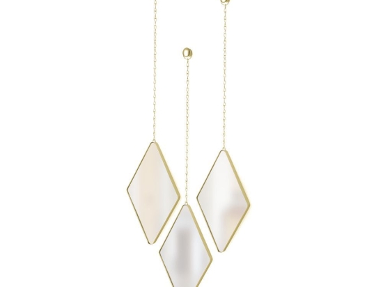 Καθρέπτες Τοίχου Dima Diamond Σετ 3τμχ 358777-221 Matte-Brass Umbra Μέταλλο