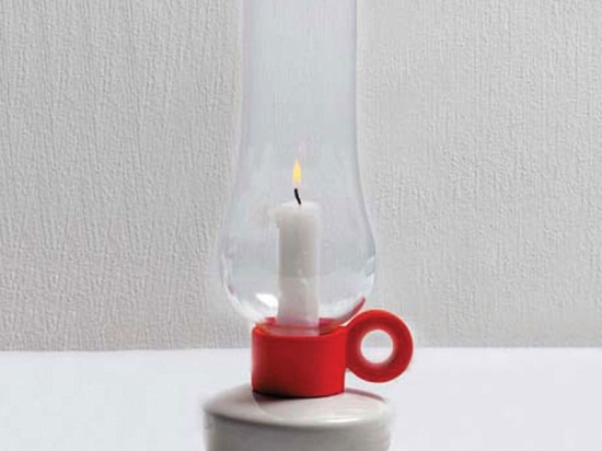 Κηροπήγιο - Φανάρι Lanterna 30cm White-Red Seletti Πορσελάνη,Γυαλί