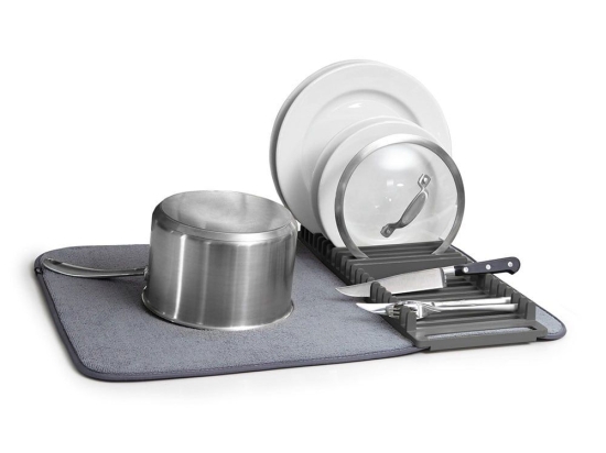 Πιατοθήκη Udry 330720-149 Charcoal Umbra Πλαστικό, Ύφασμα