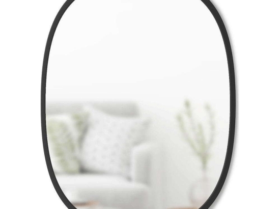 Καθρέπτης Τοίχου Οβάλ Hubba 1013765-040 61x46cm Black Umbra Πλαστικό, Γυαλί