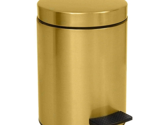 Κάδος Απορριμμάτων 5lt 05-096-024BR Ø20xH28cm Brushed Gold Pam&Co Ορείχαλκος