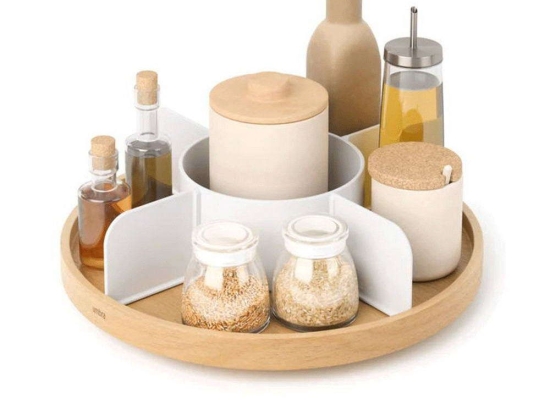 Βάση Οργάνωσης Περιστρεφόμενη Bellwood Lazy Susan 1019936-668 30,5x10cm White-Natural Umbra Ξύλο,Πλαστικό