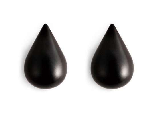 Κρεμάστρα Drop It (Σετ 2Τμχ) 331500 5x8x7,7cm Black Normann Copenhagen Ξύλο