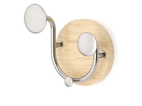 Κρεμάστρα Τοίχου 3 Θέσεων Melody 1019564-392 12x8x13cm Natural-Nickel Umbra Ξύλο,Αλουμίνιο