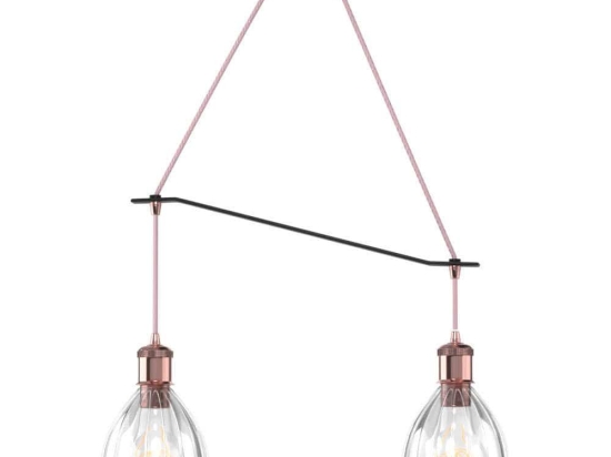 Φωτιστικό Οροφής - Ράγα DD-GL-0539-2R 2xΕ27 40W 45x14x80cm Copper Aidonitsa