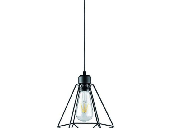 Φωτιστικό Οροφής DD-MA-0242 1xΕ27 40W Φ21cm 140cm Black Aidonitsa