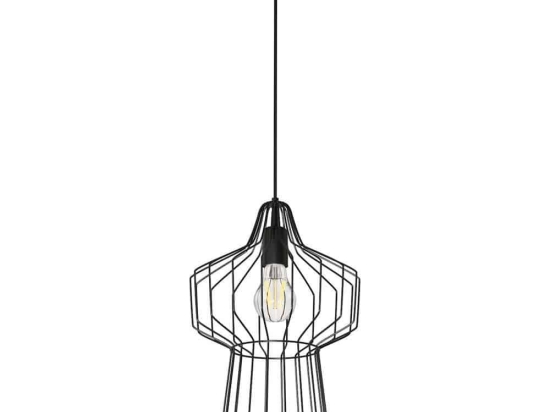 Φωτιστικό Οροφής MEC-147440BLACK 1xΕ27 40W Φ26cm 90cm Black Aidonitsa