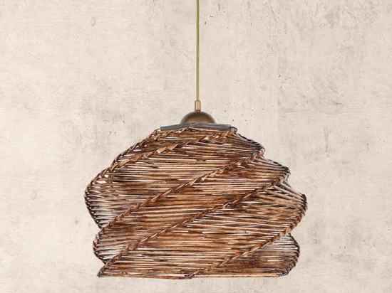 Φωτιστικό Οροφής MEC-5115F1 1xΕ27 40W Φ35cm 80cm Brown Aidonitsa