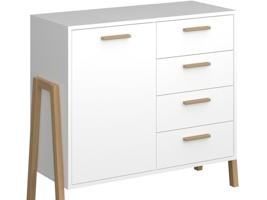 Μπουφές Belle TO-BELLEKOM1D4SWHITE 102.5x41x91cm White