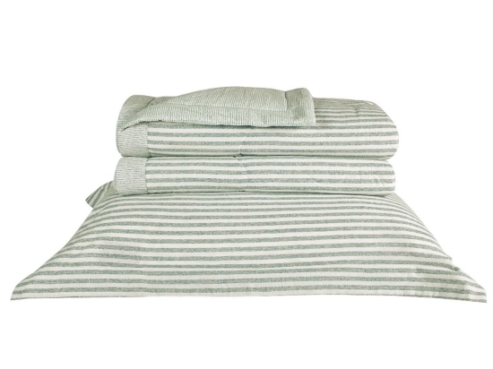 Κουβερλί Delia 10 Green Kentia Υπέρδιπλo 220x240cm Βαμβάκι-Λινό