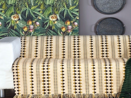 Ριχτάρι Edgar 25 Golden Yellow-Brown Kentia Τετραθέσιο 180x340cm Βαμβάκι-Ακρυλικό