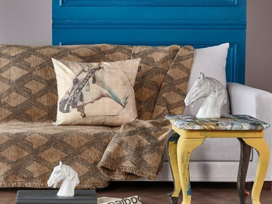 Ριχτάρι Walter 04 Beige-Brown Kentia Διθέσιο 180x250cm Βαμβάκι-Ακρυλικό