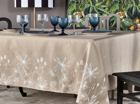 Τραπεζομάντηλο Alexia 12 Beige Kentia 170Χ310 Βαμβάκι-Πολυέστερ