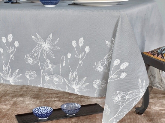 Τραπεζομάντηλο Alexia 22 Grey Kentia 170X230cm Βαμβάκι-Πολυέστερ