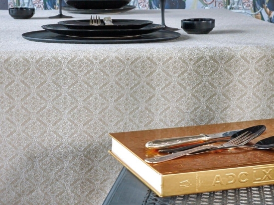 Τραπεζομάντηλο Myra 12 Chaki Kentia 170X270 Βαμβάκι-Πολυέστερ