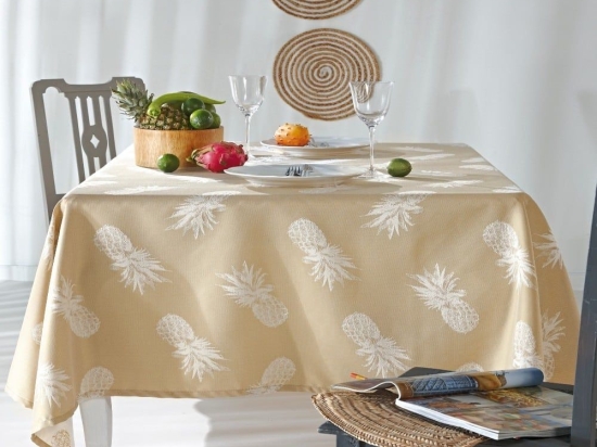 Τραπεζομάντηλο Ananas 11 Light Brown Kentia 170X270 Βαμβάκι-Πολυέστερ