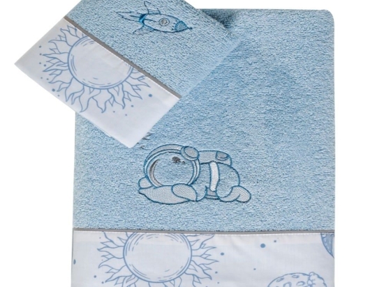 Πετσέτες Βρεφικές Orbit (Σετ 2τμχ) Baby Blue Kentia Σετ Πετσέτες 70x125cm 100% Βαμβάκι