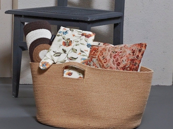 Καλάθι Cestino 227 (40X40X30) Beige Kentia 100% Βαμβάκι