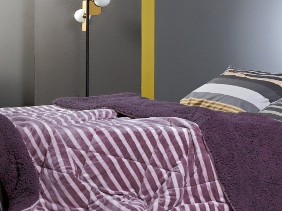 Κουβερτοπάπλωμα Charlotte 42 Flannel Fleece Purple Kentia King Size 260x230cm Silicon Fiber