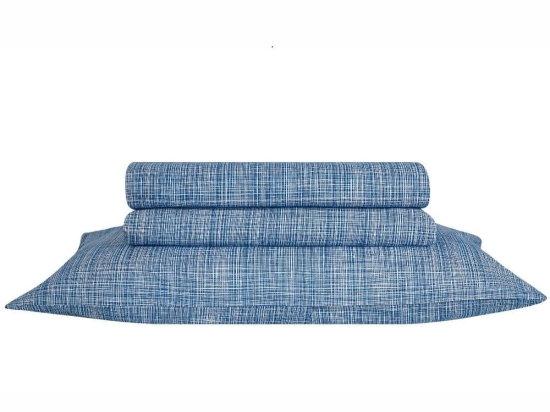 Σεντόνι Colton 01 Blue Kentia Μονό 160x270cm 100% Βαμβάκι
