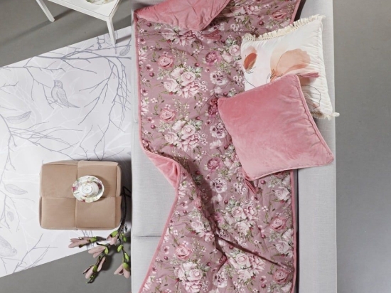 Futon Elina Old Rose Kentia Διθέσιο 75x240cm Βαμβάκι-Πολυέστερ