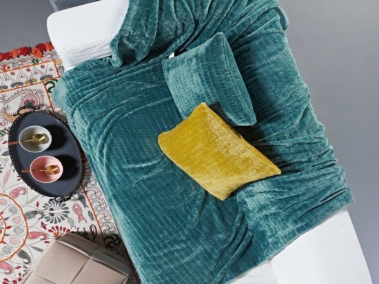 Ριχτάρι Harlow 07 Fleece Petrol Kentia Πολυθρόνα 130x180cm Πολυέστερ