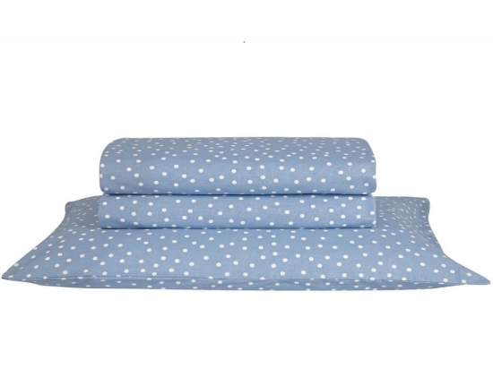 Σεντόνι Leyla 01 Με Λάστιχο Blue Kentia Ημίδιπλο 120x200cm 100% Βαμβάκι