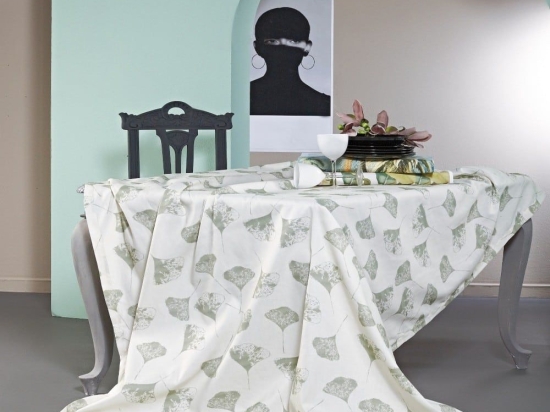 Τραπεζομάντηλο Mika 34 Green Kentia 160X270 160x270cm Βαμβάκι-Πολυέστερ