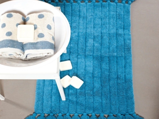 Πατάκι Μπάνιου Nova 01 Blue Kentia 60 x 90 100% Βαμβάκι